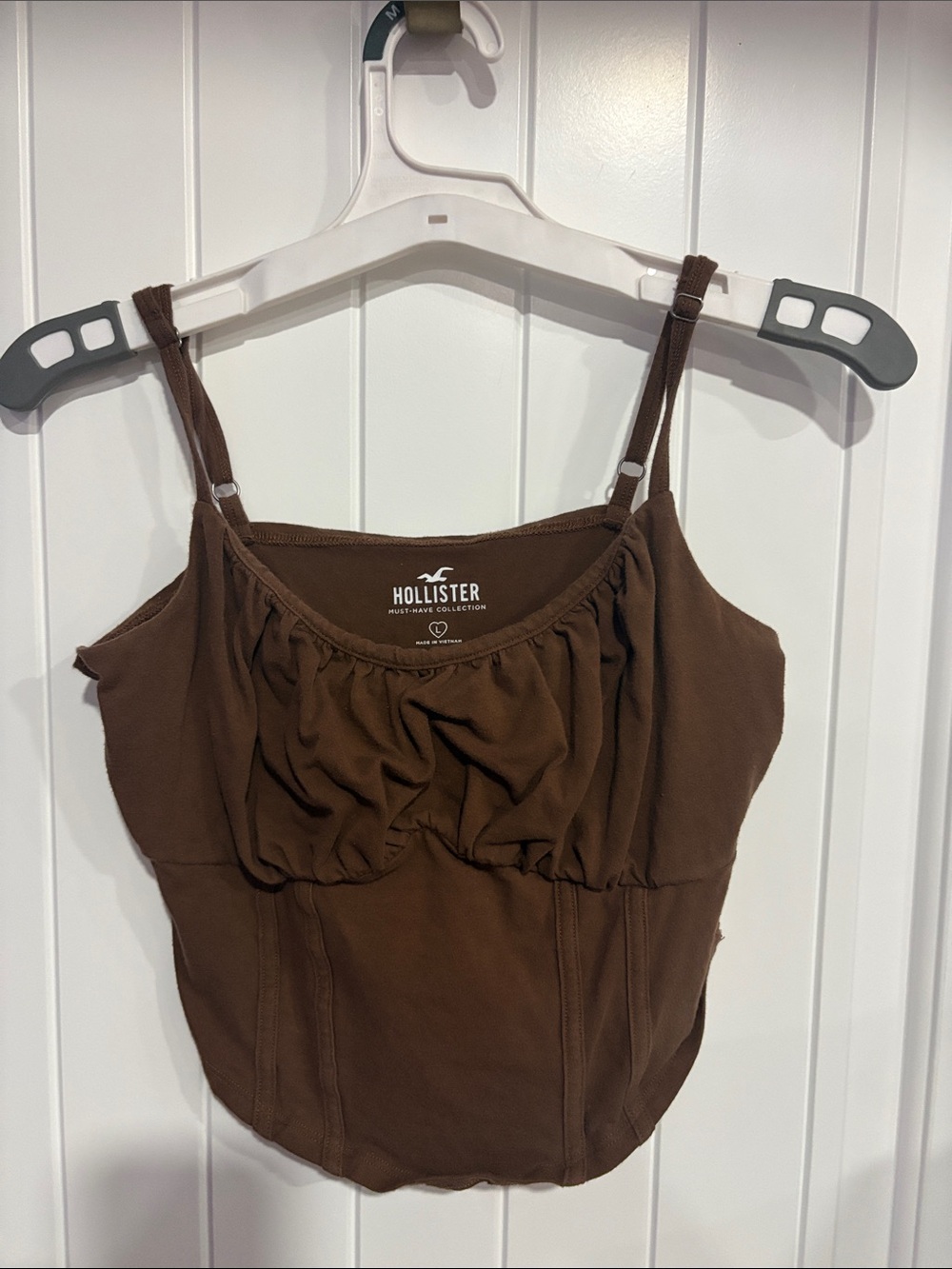 Hollister Chocolate Brown Ruched Cami Tank